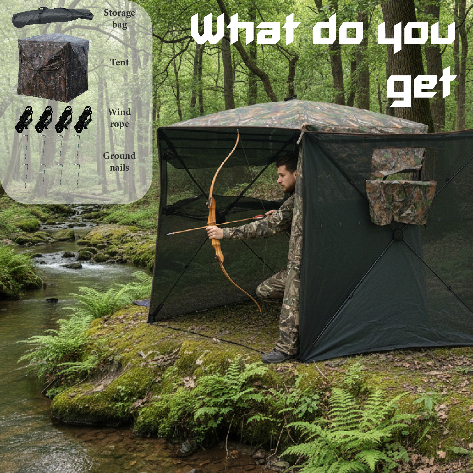 Camouflage Pop-Up Hunting Blin – обзор и цена Hunting Outdoors