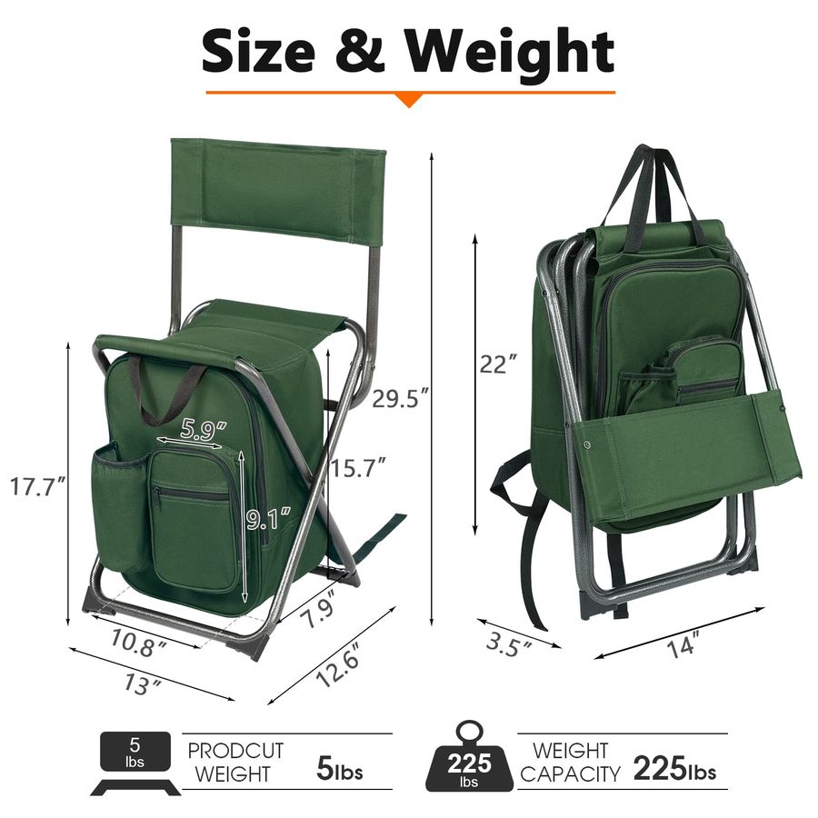 Backpack Cooler Chair Fishing  – обзор и цена Hunting And Fishing Outdoor Chairs