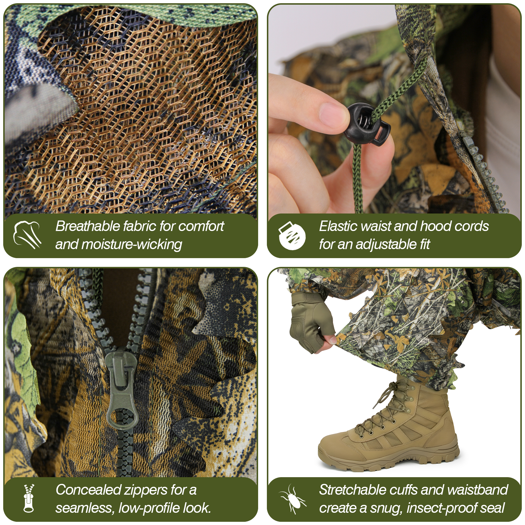 3D Camo Leaf Ghillie Suit Brea – обзор и цена Hunting Outdoor Watch